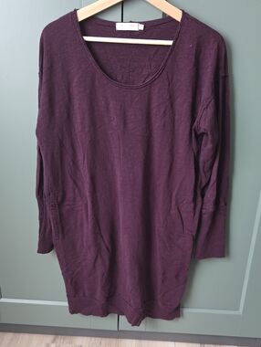 Caslon Long Sleeve Scoop-Neck Pullover in Deep Plum